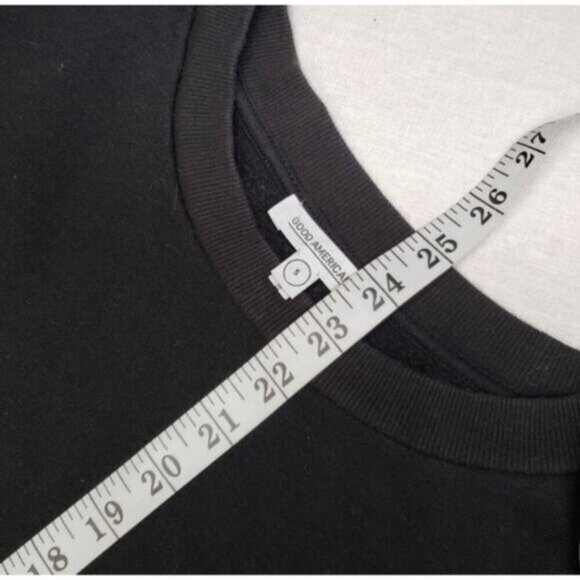 Good American Women's Black Sweatshirt Sheer Panel Sleeves Size 2XL - Picture 12 of 14